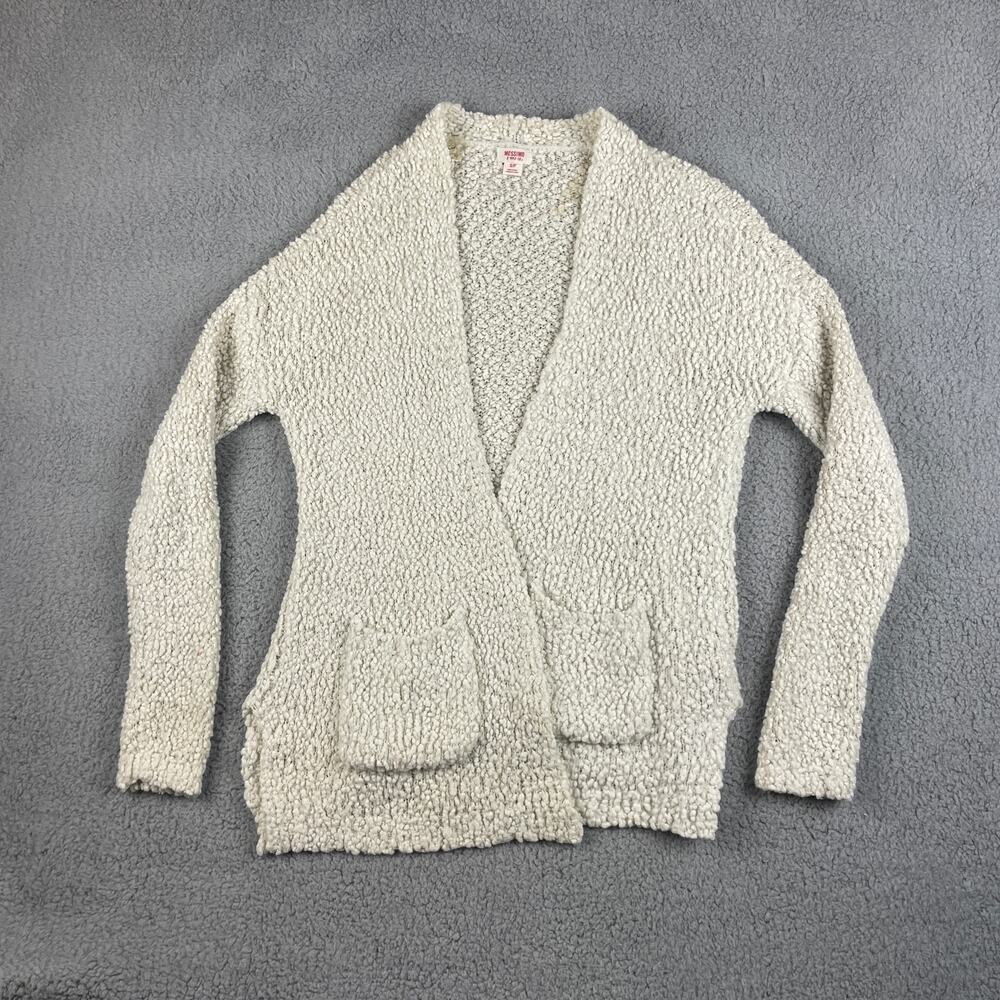 Mossimo Supply Co Women's Small White Nylon Long Sleeve Cardigan with Pockets